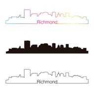 Richmond skyline linear style with rainbow