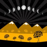 Vector Moon Phases Illustration