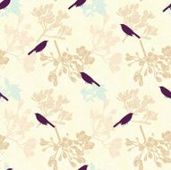 Seamless floral pattern with birds N27