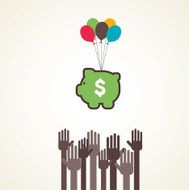 saving or making money concept vector