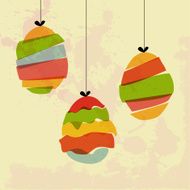 Multicolored Easter hanging eggs