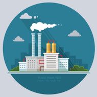 Ecology Concept - industry factory Flat style vector illustration N8