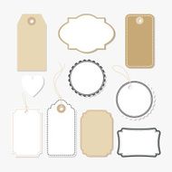 Set of various blank paper tags labels isolated vectors N2