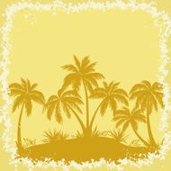 Tropical Palms and Grass Silhouettes N2
