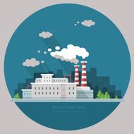 Ecology Concept - industry factory Flat style vector illustration N9