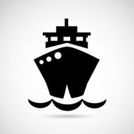 Ship icon isolated on white background