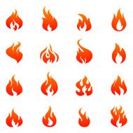 Fire Flat Icon Set
