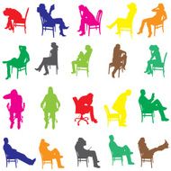 Vector silhouette of a people N334