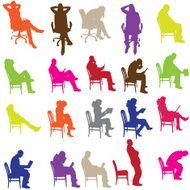 Vector silhouette of a people N335