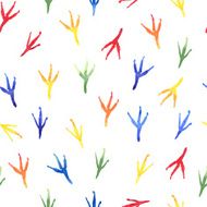 Trace of birds colorful seamless pattern watercolor N2