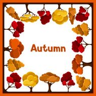 Autumn background design with abstract stylized trees N5