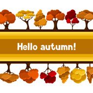 Autumn background design with abstract stylized trees N6