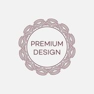 Vector geometric frame in mono line style Monogram design element N56