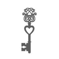 Vintage Key Silhouette isolated on white background vector