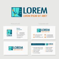 Building vector logo design with business card template