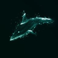 Neon dolphin abstract futuristic art N5