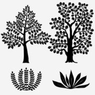 Trees and Bushes - Vector illustration N2