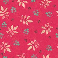 Falling leaves seamless vintage pattern - red background