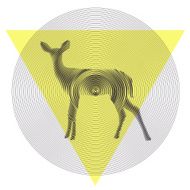 Vector deer in tiangle and circle