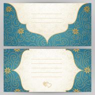 Vintage ornate cards with flowers and curls N5