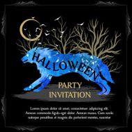 Halloween invitation card with fairytale scene N8