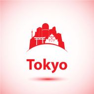 Vector silhouette of modern Tokyo City skyline