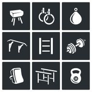 Sports Equipment icons set Vector Illustration N2