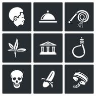 Slavery icons set Vector Illustration N2