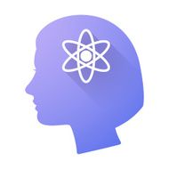 Female head icon with an atom N2