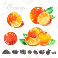 Orange icons set