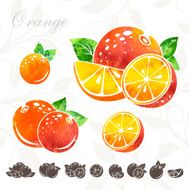 Orange icons set N2