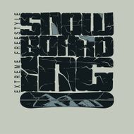 Snowboarding winter sport emblem T-shirt - vector N2