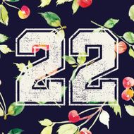 Print for T-shirt The seamless pattern cherries N2