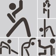 Aerobics icons set N3