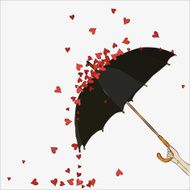 Umbrella with hearts Valentine&#039;s Day