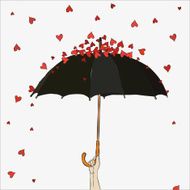 The umbrella with hearts Valentine&#039;s Day