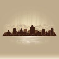 Salt Lake City Utah brown skyline silhouette