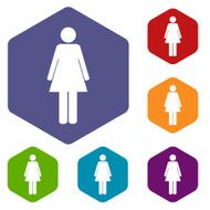 Woman rhombus icons