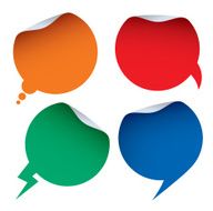 Set of color stickers and bubbles Vector element