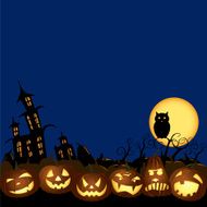 Halloween Jack O&#039; lanterns pumpkin night illustration