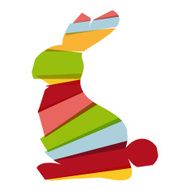 Multicolored Easter bunny silhouette