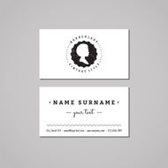 Barbershop business card design concept Logo-badge with african american woman