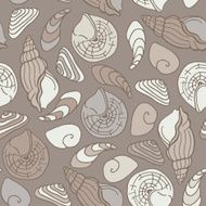 vector sea shells seamless pattern N4