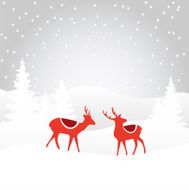 Retro christmas card invitation with reindeer vector background
