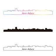 Ann Arbor skyline linear style with rainbow Convertido