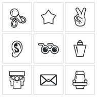 Blind listening songs artist icons set Vector Illustration N2