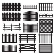 Set of rural fences types