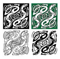 Celtic dragons with tribal entwined wings
