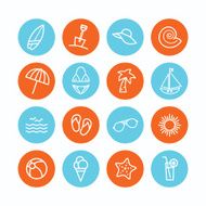 Set of beach related icons N3