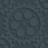 Cogwheel dark seamless vector background with 3D effect N3